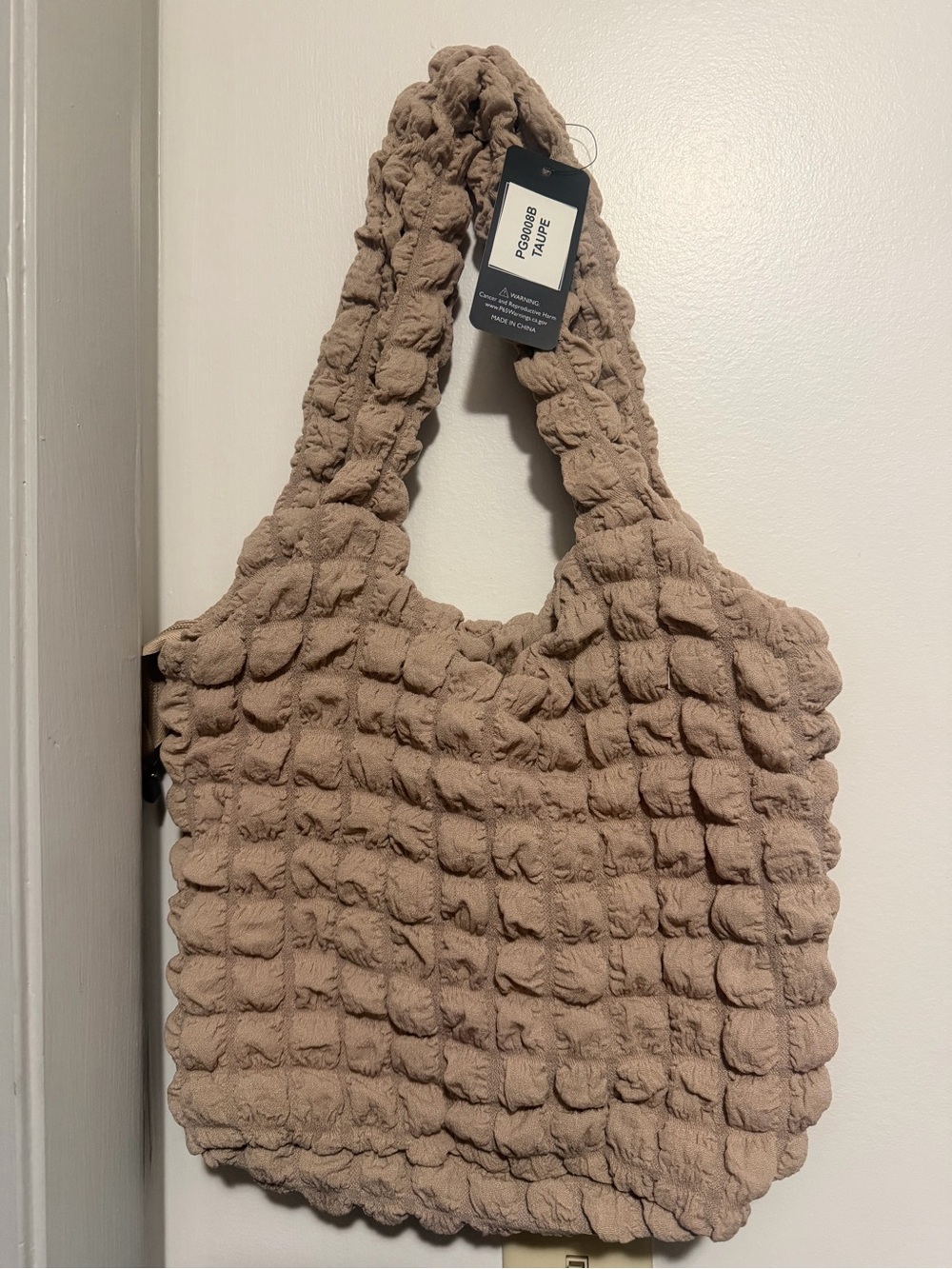 Plush Taupe Tote Bag - Unbranded